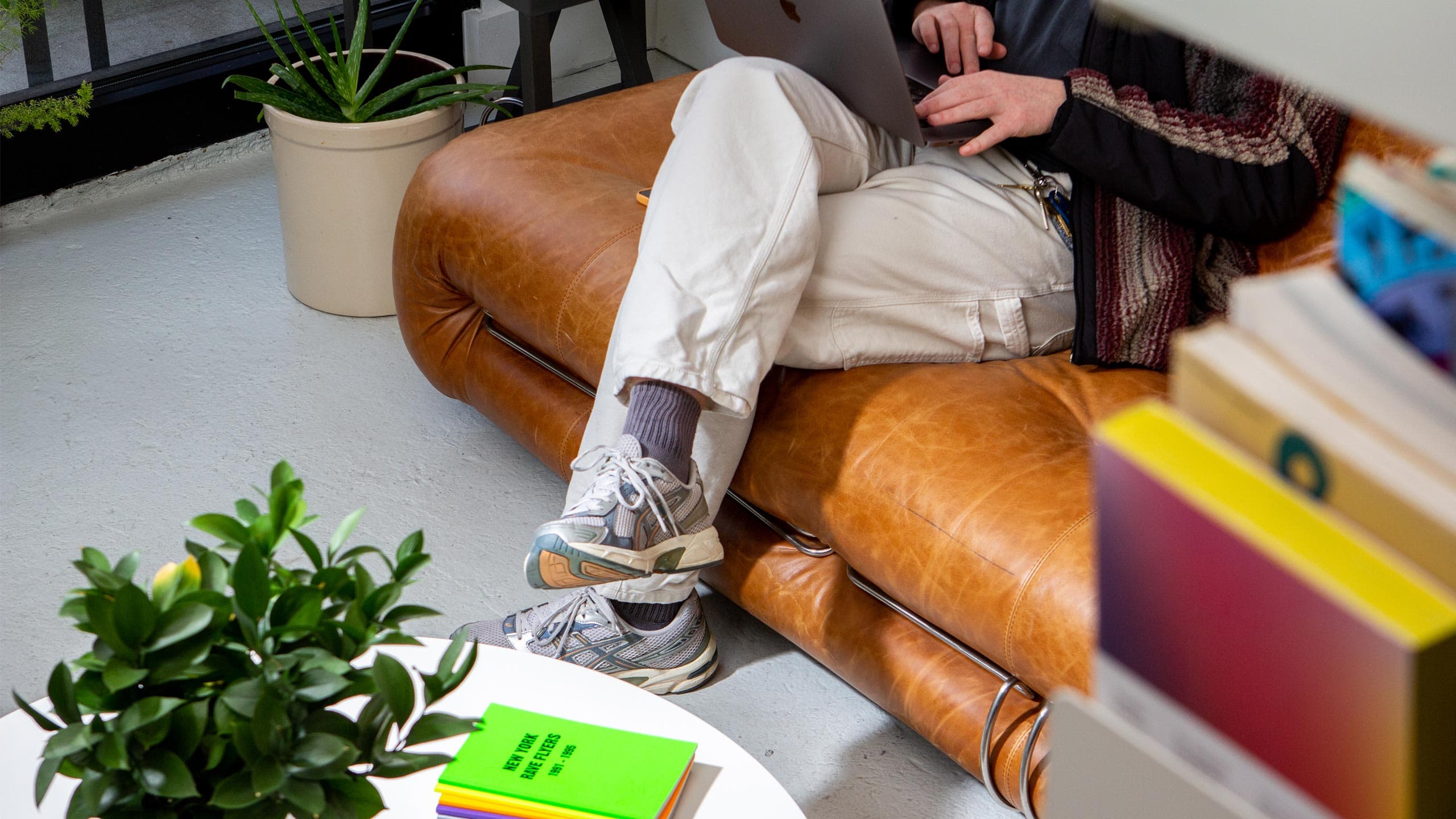 Graphic designer on couch